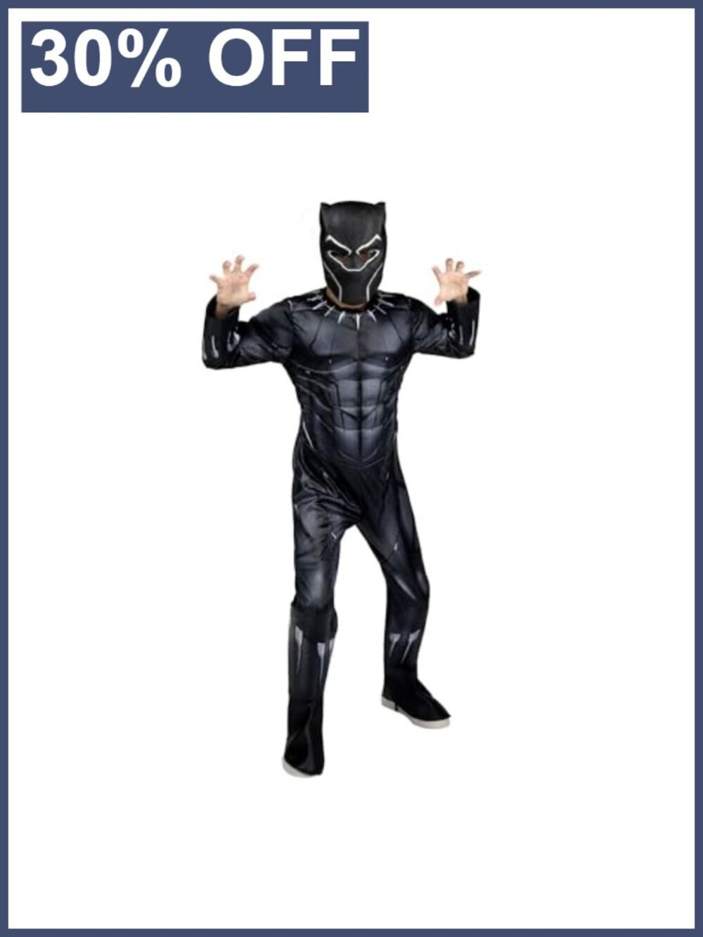 MARVEL Deluxe Black Panther Costume Kids Superhero Halloween Printed Jumpsuit